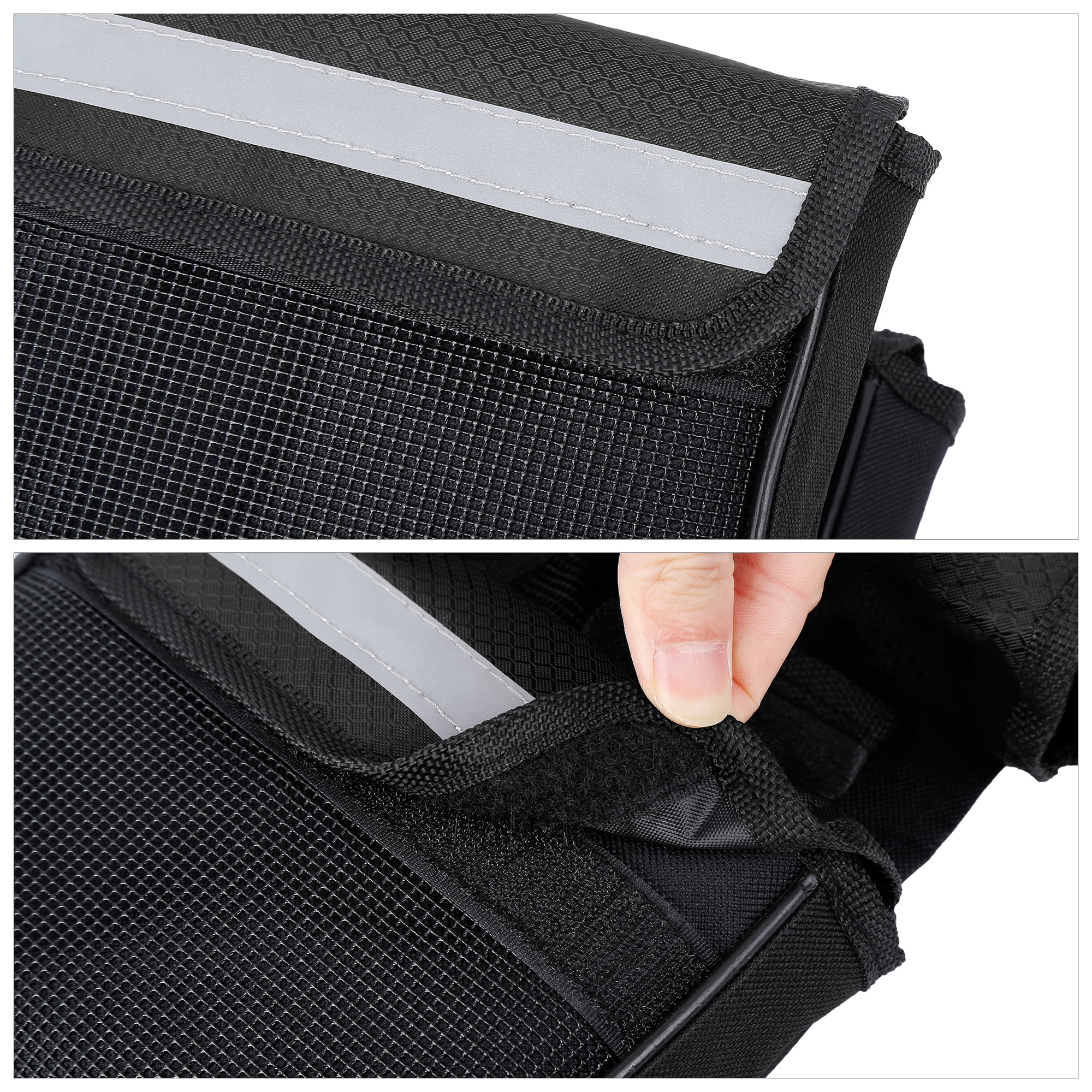 Unique Bargains 7.09x5.91x5.91in Bike Saddlebag Frame Bag Tool Pouch Black