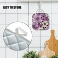 thumbnail image 4 of 4 Pack Pot Holders,Kitchen Essential, Potholder Set,Purple And Cream Flower Pattern, 4 of 6