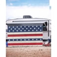 thumbnail image 5 of 4th of July RV Awning Sun Shade Screen 9'X15.3' American Flag Mesh Sunscreen Patriotic Stars Stripes Red White Blue Awning Shade Screen with Zipper UV Blocker Completed Kits for RV Motorhome Camper, 5 of 7
