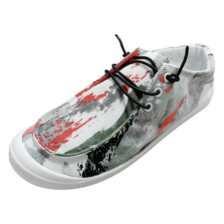 

Blphud Womans Shoes Summer Shoes for Women 2024 Casual Formal Sandals Womens Sneakers Leisure Women s Four Seasons Print Non Slip Round Toe Breathable Lace Up Lazy Cloth Shoes Workout Grey 39
