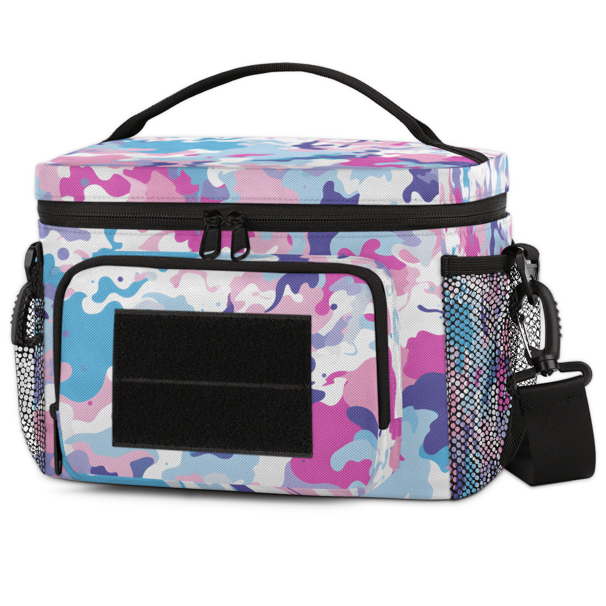 Insulated Tactical Lunch Bag with Detachable Strap,Camouflage-Design Cooler Bag for Office & Outdoor, Water-Resistant Meal Prep Bag with Multi-Pockets