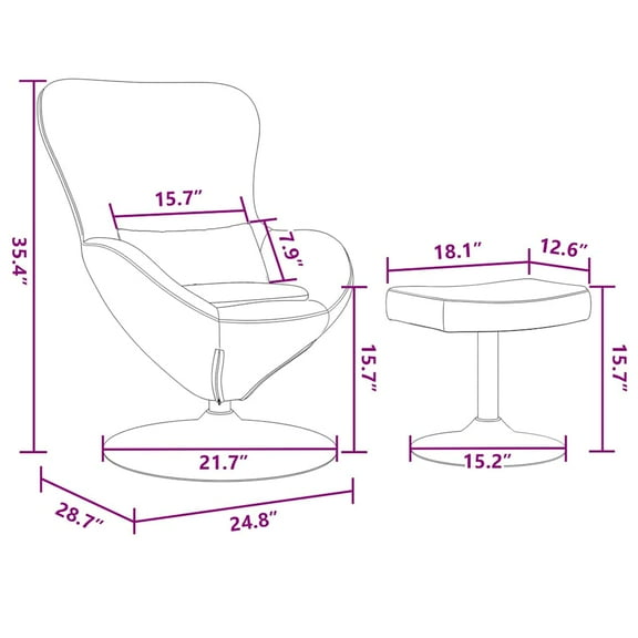 vidaXL Egg Chair with Footstool Black Velvet