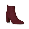 thumbnail image 1 of Unique Bargains Women's Block Heel Pointed Toe Zipper Ankle Boots, 1 of 7