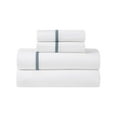 thumbnail image 3 of Superior Riverton Embroidered Cotton Bed Sheet Set, California King, White/Light Teal, 3 of 12