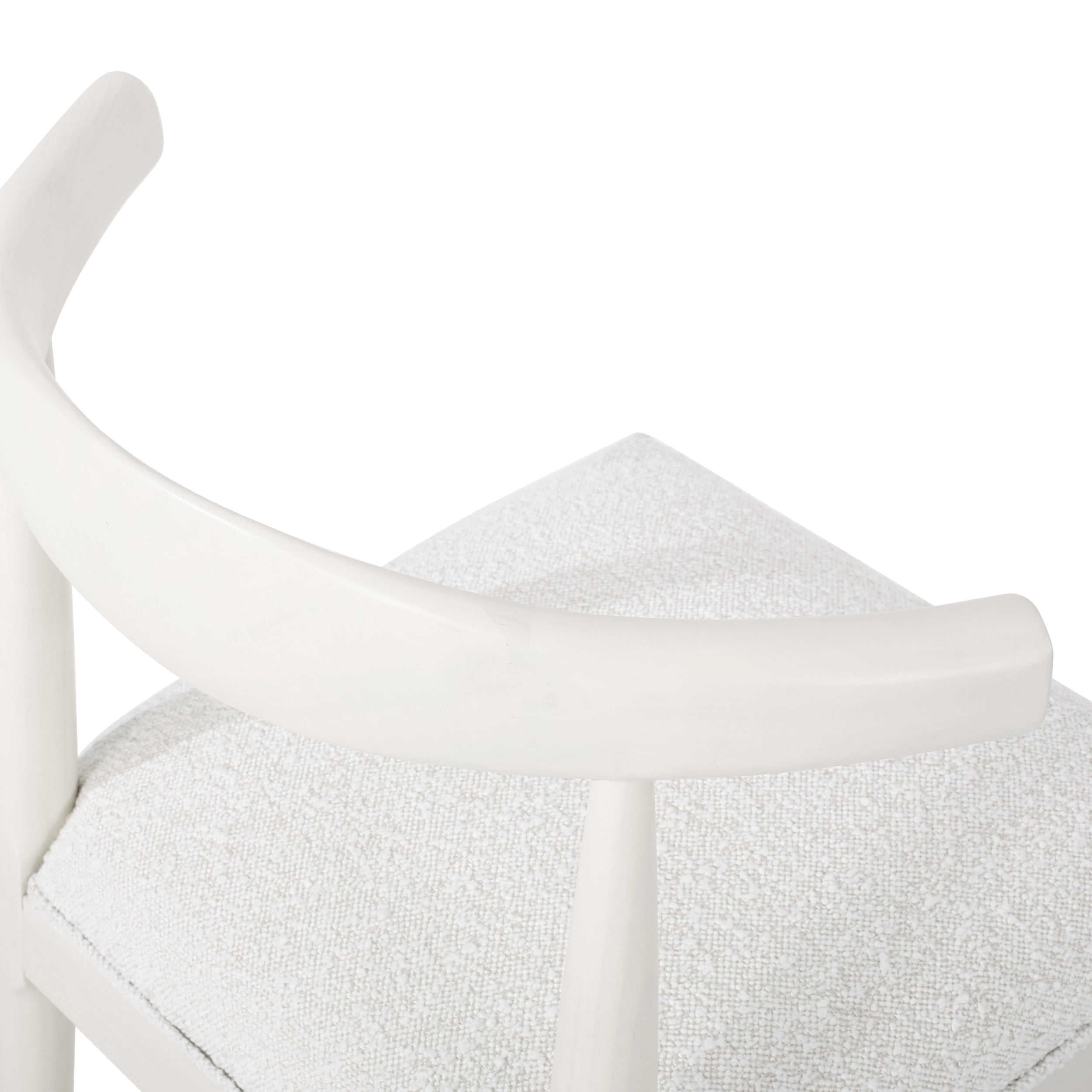 Noble House Cotterell Fabric and Wood Dining Chairs, Set of 2, Almond Textured Boucle and Bleached Wood