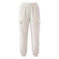 thumbnail image 4 of Xdegoge Boys Sherpa Fleece Cargo Pants Fuzzy Warm Joggers with Side Pockets Elastic Waist Winter Heavyweight Lounge Track Pants, 4 of 9