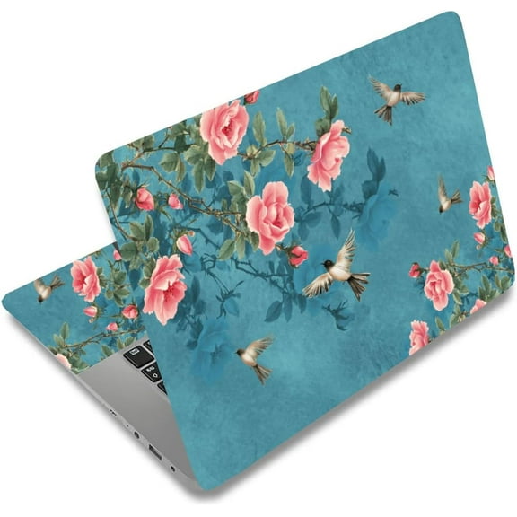 Flower and Bird Laptop Skin Birds and Branches Laptop Sticker PVC Computer Stickers Dustproof Waterproof Art Decal Protector 12" 13" 13.3" 14" 15" 15.4" 15.6" Notebook Art Decal