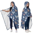 thumbnail image 2 of Wearable Blanket,Dark Blue Princess Fairy Forest Pattern Hooded Wearable Flannel Blanket for Adults & Teens with Buckle,Winter Poncho Shawl Wrap Cape,50"x60", 2 of 5