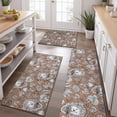 thumbnail image 2 of Cute Hedgehog Mushroom Leaves Pattern Kitchen Rugs Sets Of 3,Kitchen Runner Rugs Non Skid Washable,Decorative Kitchen Floor Mats for Kitchen,Sink,Laundry,17"x30"+ 17"x47" + 17"x59", 2 of 6