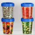 thumbnail image 2 of Clear 9oz Twist cap Salad Dressing Containers, Airtight Leakproof Condiment Cups with Blue Screw Lids, Reusable & Stackable Containers for Dips, Dressings, Snacks, and Meal Prep, 2 of 9