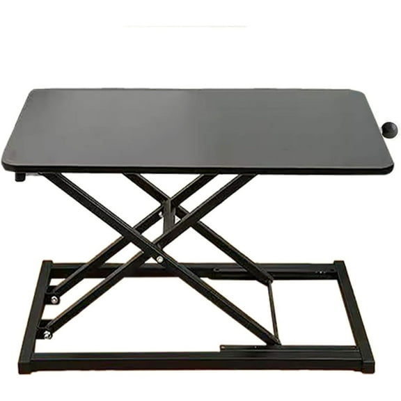 Standing Desk Converter Height Adjustable, Stand up Desk Riser, Easy Lift Height Converter Computer Workstations Home Office Study Room Portable Small Table Black Size 23.6 Inch C
