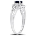 thumbnail image 4 of Diamond Princess Sterling Silver Womens Round Lab-Created Blue Sapphire Solitaire Diamond Ring 5/8 Cttw, 4 of 4