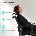 thumbnail image 3 of Ergonomic Mesh Office Chair with Adjustable Headrest and Lumbar Support, Reclining Computer Desk Chair with Retractable Footrest, Black, for Home Office and Study Room, 265 lbs, 3 of 7