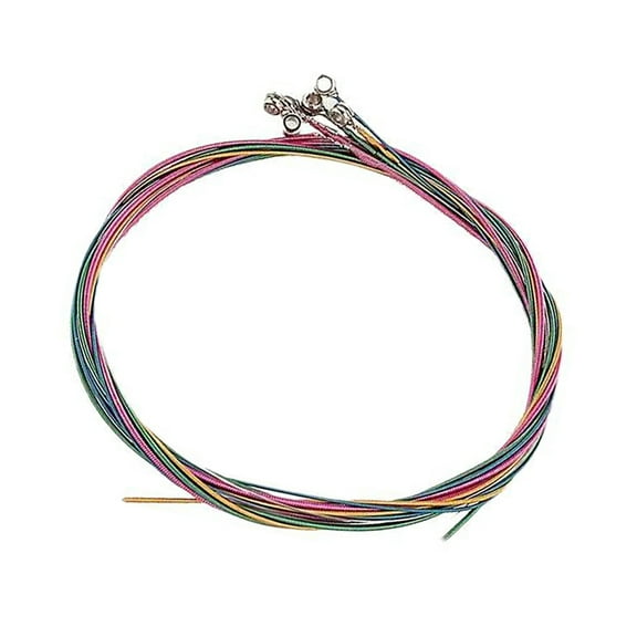 Necvior 6Pieces Folk Acoustic Guitar Strings Colorful Copper Guitar Strings For Practice