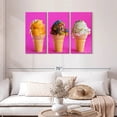 thumbnail image 2 of Elephant Stock Sundae Ice Cream Cones Wall Art - Horizontal Multi Panel Canvas - Dining Room Wall Decor - Food And Drink Multi Panel - Pink And Orange Decor - 45" x 28", 2 of 8