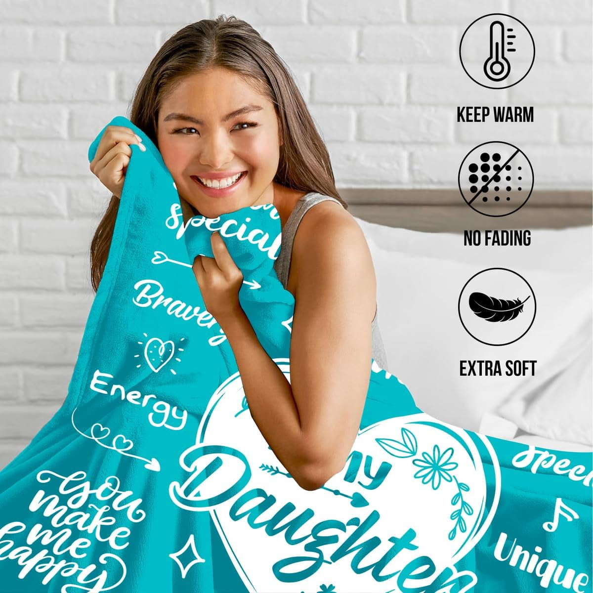 Daughter Gifts from Mom Dad - to My Daughter, Blanket for Daughter - Christmas, Xmas Birthday, Graduation Gifts for Daughter - Best Gift Ideas for Daughter Throw Blanket