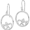 thumbnail image 3 of Sterling Silver Polished Open Hearts Circle Dangle Earrings (40 X 23) Made In Thailand qe7079, 3 of 6