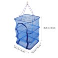thumbnail image 3 of HERFIER Outdoor Food Screen Foldable Drying Net Hanging Mesh Dryer Square Hanging Mesh Dryer for Shrimp Fish Fruit Vegetables (Four-layer 66X35X35cm With Buckle) 25.94x13.76x13.76in, 3 of 8