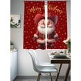 thumbnail image 3 of Red Santa Christmas Sheer Curtains 63 Inch Length 2 Panels Set, Western Cowboy Xmas Snowflake Voile Window Treatment Rod Pocket Curtains Sheers Drapes for Bedroom/Living Room/Kitchen 52x"63"x2, 3 of 7