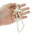 thumbnail image 4 of Unique Bargains 1 Pc Handbag Charms Keychains Faux Pearls Bow Bag Accessories White, 4 of 5