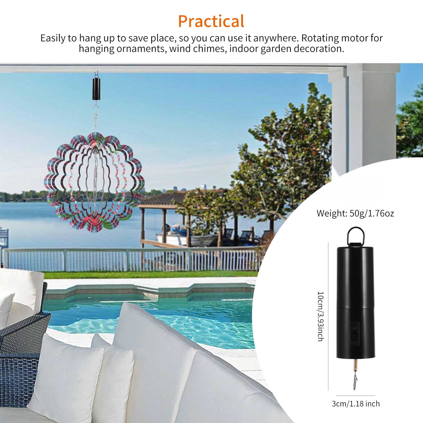 Ganz Revolving Black Spinner for Wind Chimes Etc, Ornaments Hanging Decor Ganz Revolving Black Spinner for Wind Chimes Etc, Ornaments Hanging Decor