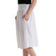 thumbnail image 3 of Gibobby faldas de mezclilla para mujer elástico acanalado de Color sólido de cintura alta a la moda para mujer(Blanco, L), 3 of 5