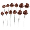 thumbnail image 1 of 30 unidades de ramilletes de piñas navideñas para decorar el árbol, piñas naturales en ramas alambradas, tallos rústicos para centros de mesa navideños, arreglo floral navideño., 1 of 8