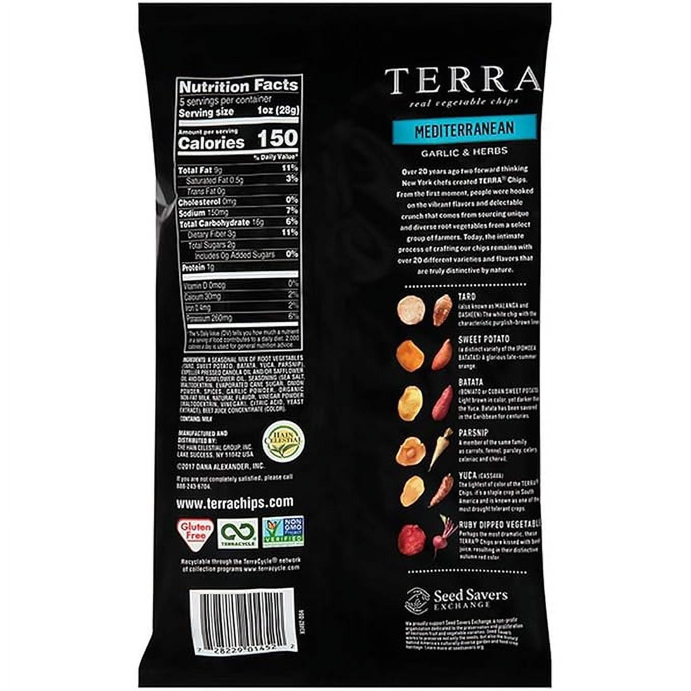 Terra Vegetable Chips, Mediterranean Garlic & Herbs Real Vegetable Chips, 5 oz
