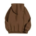 thumbnail image 4 of Oversized Hoodies with Pocket Women Cotton Plain Pullover Hooded Sweatshirts Sweater Long Sleeve Fleece Lined Tops (XL, Coffee 01), 4 of 5