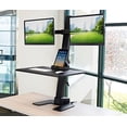 thumbnail image 3 of Mount-It! Electric Standing Desk Converter, Motorized Sit Stand Desk with Dual Monitor Mount and iPhone/Tablet Slot, Ergonomic Height Adjustable Workstation, Black (MI-7952), 3 of 5
