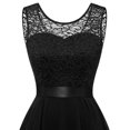 thumbnail image 4 of Female Floral Lace Chiffon Dress Bridesmaid Dress Cocktail Dresses Mid-length Prom Party Dresses with Waist Tied, 4 of 9