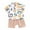 B Beige, variant on Fesfesfes Toddler Kids Baby Boy Short Sleeve Pattern Shirt Tops+Shorts Set Clothes Summer