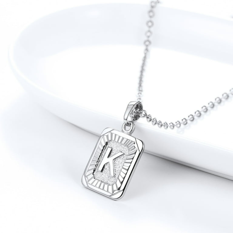 UNALLOYED★男女兼用★人気★U PENDANT CHAIN NECKLACE / SILVER U7 Initial Monogram Necklace Letter Silver Pendant K for