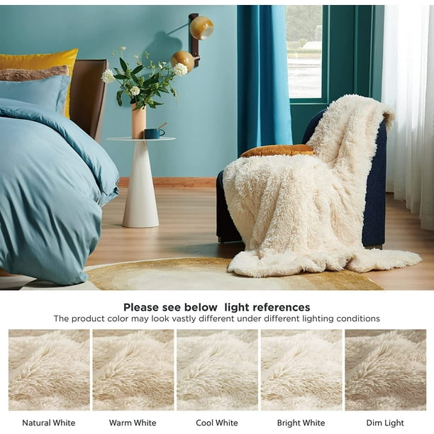 Cream fuzzy blanket sale