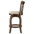 thumbnail image 4 of Weston Home Shapel Swivel Cherry Finish Counter Height Stool, Beige Linen, 4 of 5