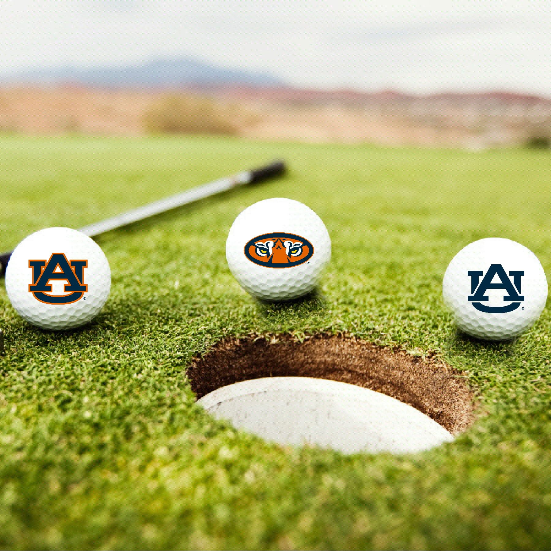 Auburn Tigers Logo Edition Officially Licensed NCAA Taylormade Distance+ Golf Balls 12-Pack (Dozen)