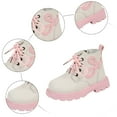 thumbnail image 5 of CAICJ98 Toddlers Boots for Girls Lace Up Combat Boot Side Zipper Comfortable Girls Ankle Booties White,11(Toddler/Little Kid), 5 of 7