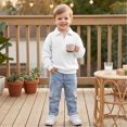 thumbnail image 3 of Grblisyd Boys Waffle Knit Quarter Zip Sweatshirts Long Sleeve Stand Up Collar Pullover Soft Breathable Casual Outfits for Kids, 3 of 6