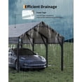 thumbnail image 2 of 10 ft x 15 ft Heavy-Duty Metal Carport with Reinforced Frame & Steel Roof, All-Weather Canopy Shelter for Pickups, Cars, Boats & Tractors, 2 of 7