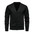 thumbnail image 2 of Dpytoraw 2024 Winter V Neck Cardigan Plus Fleece Thickened Knit Sweater, 2 of 5