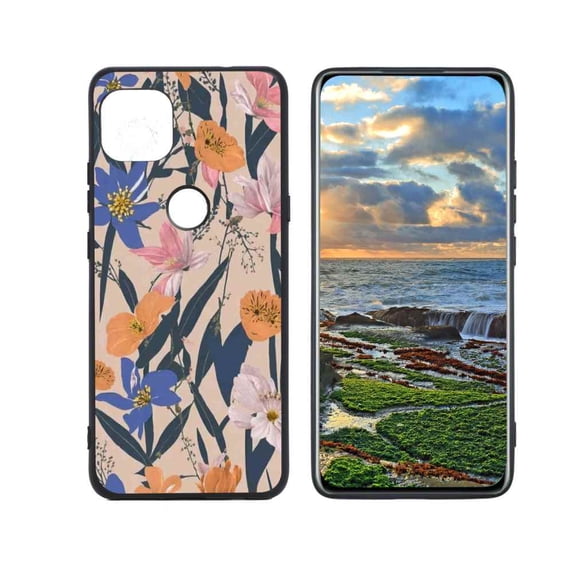 Japanese-Vintage-Floral-Bohor-1 Phone Case, Degined for Motorola G 5G Case Men Women, Flexible Silicone Shockproof Case for Motorola G 5G