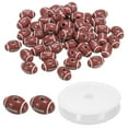 thumbnail image 1 of Uxcell 9mm Sports Ball Beads Acrylic Rugby Beads with 4.4 Yard Elastic Rope Maroon Red 120 Pack, 1 of 6