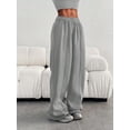 thumbnail image 6 of Women’s Casual Straight Leg Loose Elastic Waist Solid Color Long Pants, 6 of 6