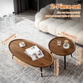 thumbnail image 2 of Modern Nesting Side Table Set of 2, Walnut Coffee Tables for Living Room, Mid Century Modern Nesting Side Tables for Living Room Farmhouse End Table for Small Spaces Sofa Bedside Balcony Walnut, 2 of 6