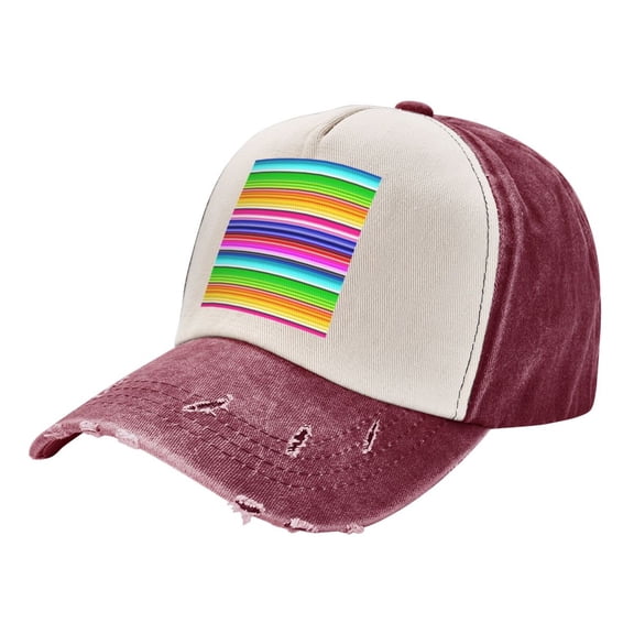 Colorful Serape Distressed Baseball Cap Dad Hats for Men Women Vintage Trucker Hat Low Profile Ball Caps