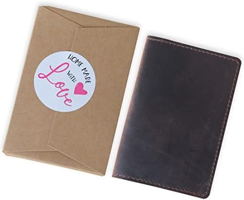 Quivanta Genuine Leather Journal Cover for Field Notes Notebooks, Moleskine Cahier Journal Pocket 3.5 x 5.5 Inches, Bourbon Brown