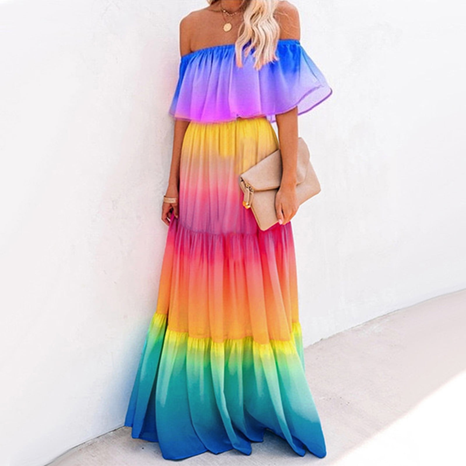 Medcursor Women's Fashion Rainbow Off ...