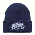 thumbnail image 3 of Bonnets d'Hiver Chauds pour Femmes et Hommes Chapeaux Gothiques Street Punk Bonnet Tricoté 100 % Coton Mode Garde au Chaud Bonnets Rouges, 3 of 5