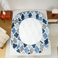 thumbnail image 5 of jejeloiu Geometric Abstract Patchwork Full Size Sheets,Abstract Circle Rhombus Bed Sheets,Blue Gray Sheet Sets For Girls Boys,Luxury Bedroom Decor,4 Pieces, 5 of 7