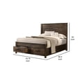 thumbnail image 5 of Frio California King Storage Bed 2 Drawers Low Platform Rustic Brown, 5 of 5